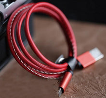 Load image into Gallery viewer, iPhone Charger 2016 Original 100cm Super Strong Leather Metal Plug Micro USB Cable for iPhone 6 6s Plus 5s 5 iPadmini / Samsung - 10 PCS