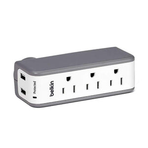 3-Outlet Mini Surge Protector with USB Charger - Belkin®