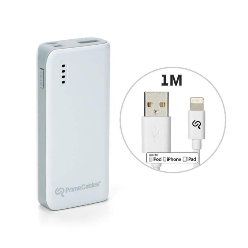 4000mAh/16000mAh Power Bank with Certified Lightning Cable - PrimeCables®