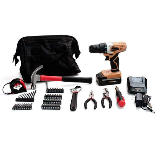 70PC 20V Lithium Ion Compact Cordless Drill Tool Kits for Home Project Repairment - PrimeCables®