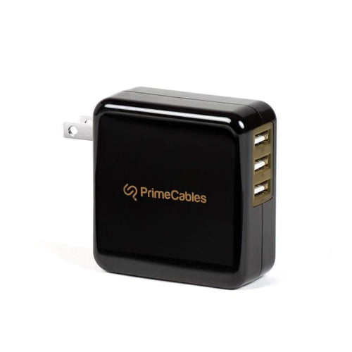 5V/4.4A 3-Port USB Wall Power Adapter, All-In-One Travel Charger - PrimeCables®