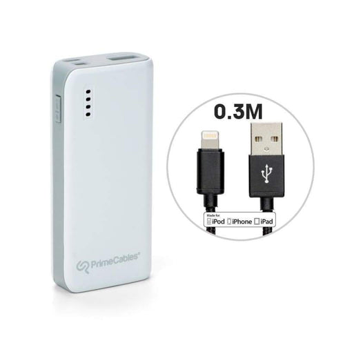 4000mAh/16000mAh Power Bank with Certified Lightning Cable - PrimeCables®
