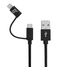 Load image into Gallery viewer, 2-in-1 Certified Lightning or Micro USB to USB Cable for iPhone iPad and Android, 1m - PrimeCable®