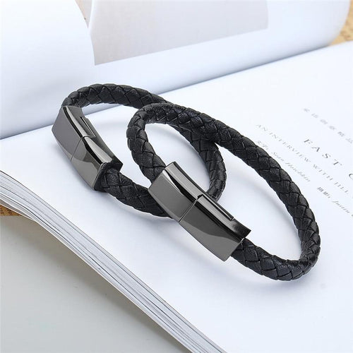 Leather Bracelet Usb Charging Cord