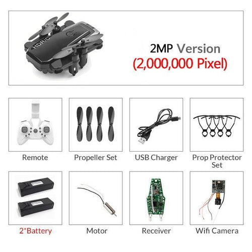 Foldable Mini Drone With RC Quadrocopter With Camera HD Quad-Counter With High Hold RC Helicopter With Headless Mode Kid's Toys