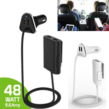 Load image into Gallery viewer, 4 Ports 48W Passenger Car Charger with Extension Cable