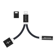 Load image into Gallery viewer, 12cm Earphone Audio Cable For iPhone 7 7 Plus 2 in1 8 Pin to 3.5mm Headphone Jack Adapter Charger Cable