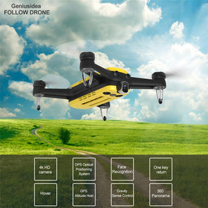 Geniusidea Follow drone 13MP Selfie drone with route planing/Face Recognition/visual following function 18650 Li-ion battery