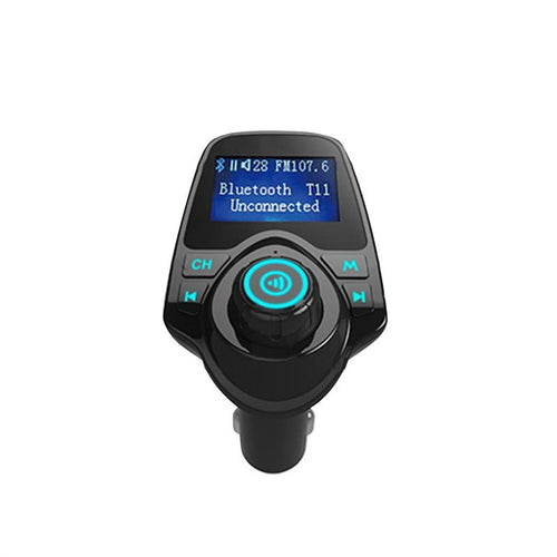 FM Transmitter Radio Adapter Vehicle Car Bluetooth MP3 Player with 2 USB Car Charger & Hands-free Calling Support TF Card USB Flash Drive
