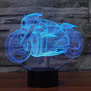 3D Illusion Night Light  LED Light 7 Color with Touch Switch USB Cable Nice Gift Home Office Decorations， Harley