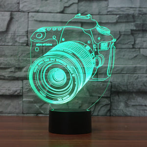 3D Illusion Night Light  LED Light 7 Color with Touch Switch USB Cable Nice Gift Home Office Decorations， Camera