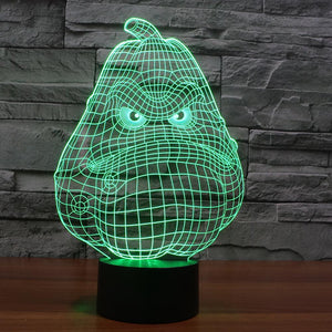 3D Illusion Night Light  LED Light 6 Color with Touch Switch USB Cable Nice Gift Home Office Decorations， pumpkin
