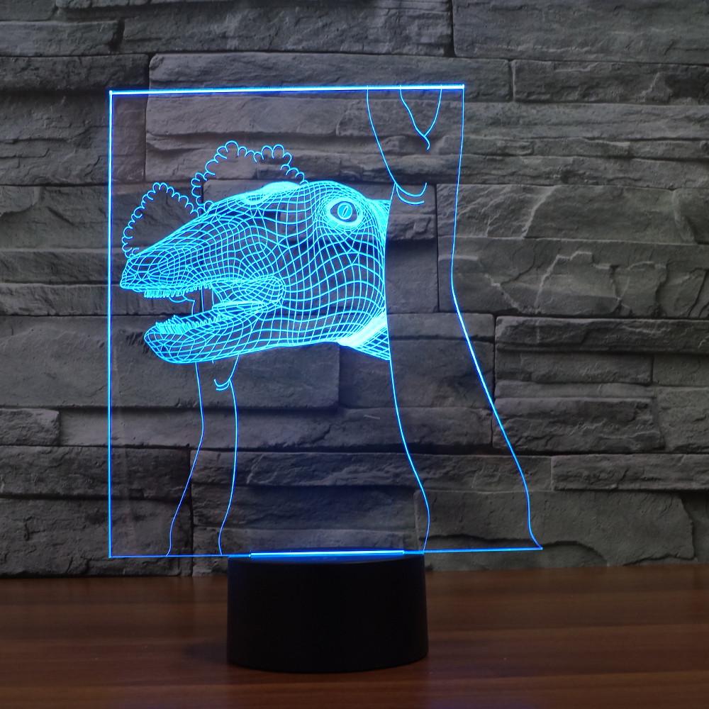 3D Illusion Night Light  LED Light 7 Color with Touch Switch USB Cable Nice Gift Home Office Decorations，Dinosaur-5