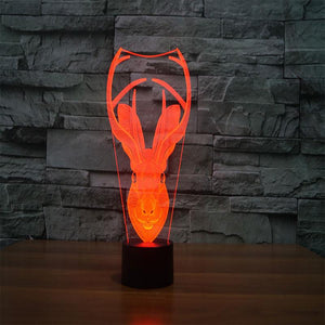 3D Illusion Night Light  LED Light 7 Color with Touch Switch USB Cable Nice Gift Home Office Decorations，Rabbit
