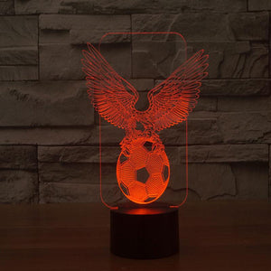 3D Illusion Night Light  LED Light 6 Color with Touch Switch USB Cable Nice Gift Home Office Decorations，Football-2