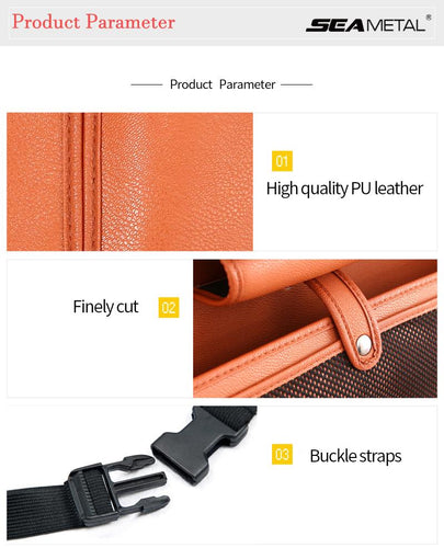 USB charger Car Seat Back Bag Organizer Pu Leather