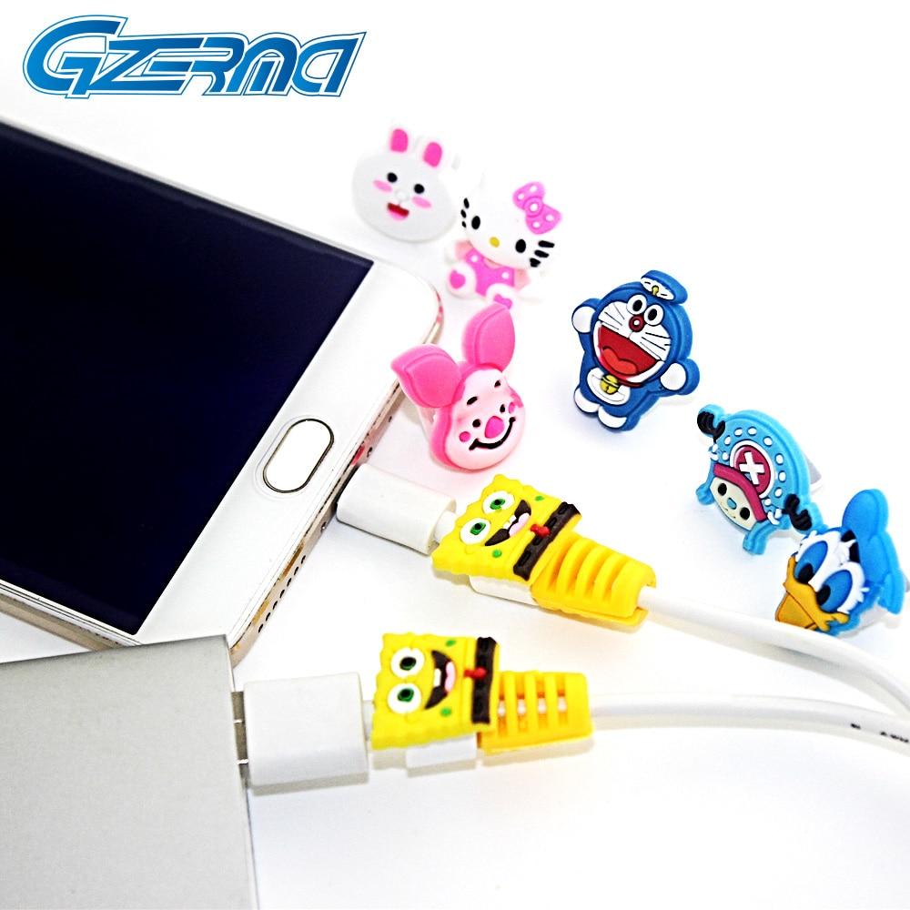 10PCS Charging Wire Cable Saver Protector for Android Cell Phone Micro USB Charger Cartoon Style for Samsung for Oppo For Meizu