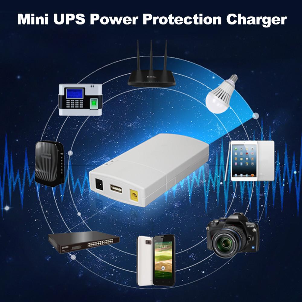 GM322 Mini UPS Power Protection Charger 7800mAh DC Power Bank Portable Power for 12V 2A Applications Protection White