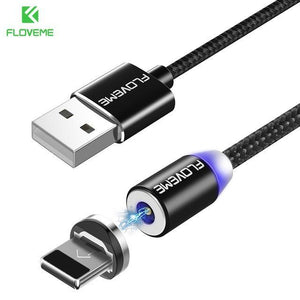1M LED Magnetic USB Cable Micro USB / Type C / For Apple iPhone X XS Max Magnet Charger Cable For Samsung Xiaomi LG