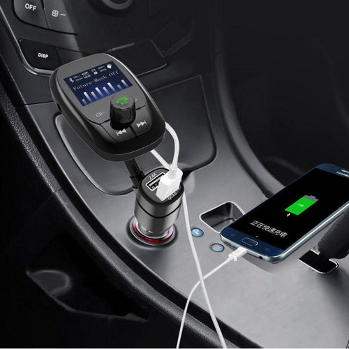 Hands Free Bluetooth FM Transmitter MP3 Player with Dual USB3.0 Quick Chargers
