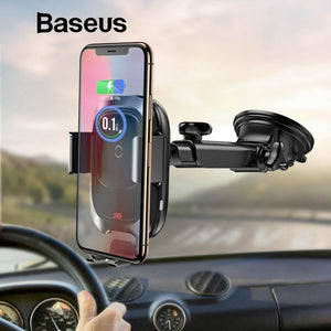 Baseus Qi Car Wireless Charger for iPhone Mobile Phone Charger Infrared Induction Fast Wireless Charging Car Phone Holder Stand