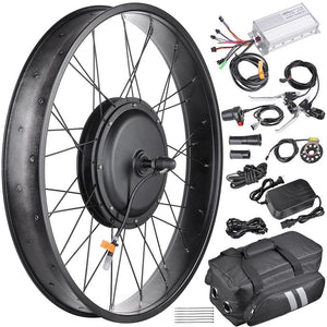 Yescom 26" Electric Bicycle Motor Front Wheel Fat Tire Kit 48v 1000w
